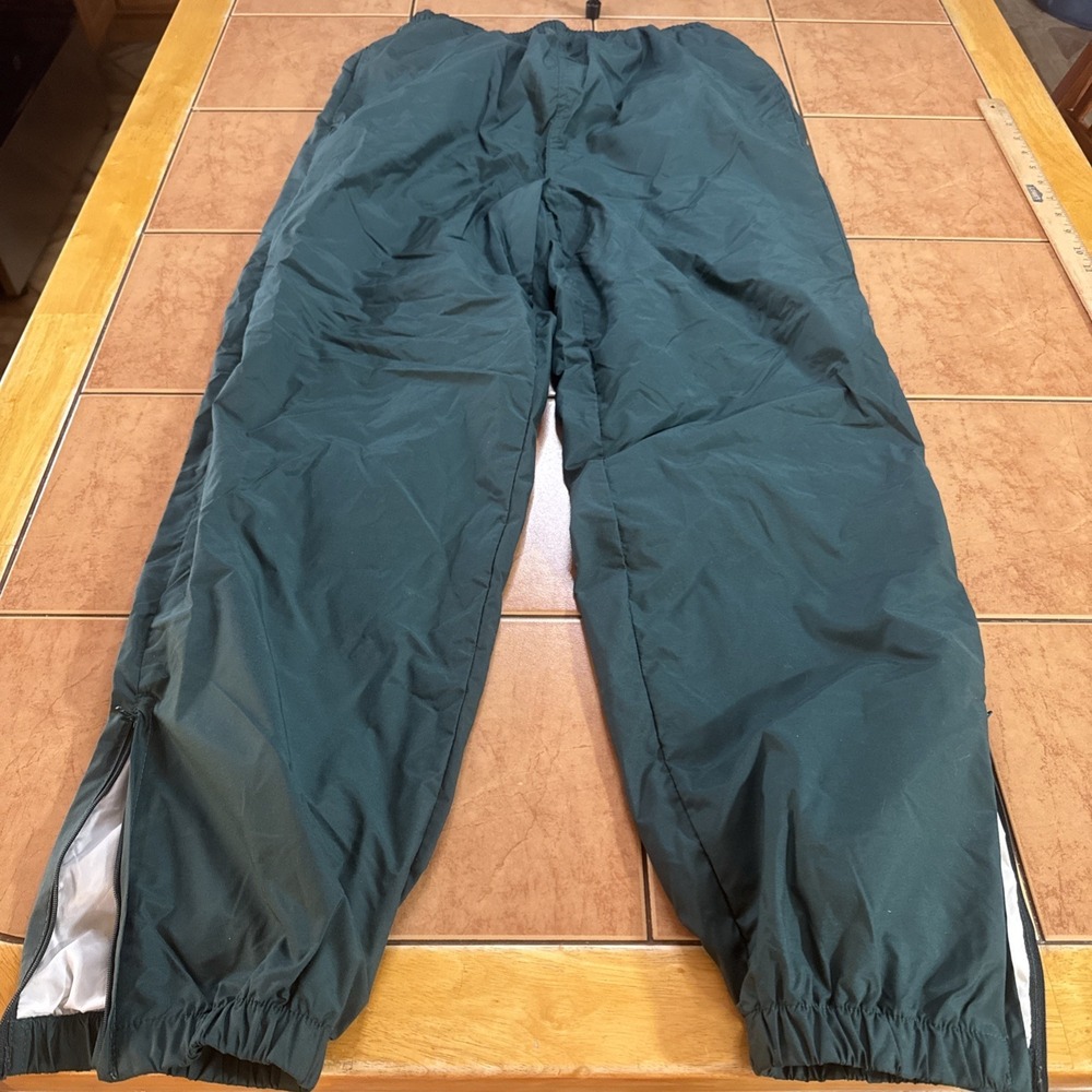 Vintage BIKE Pants Mens Sz S 30 x 29 Green Nylon Lined Warm Up Track Wind 90s